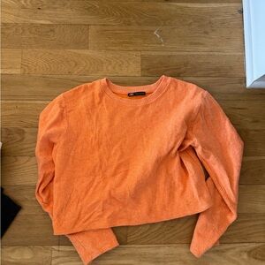 Zara Orange Ribbed Sweater